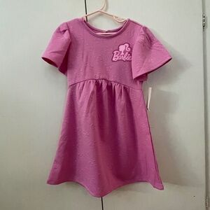 Barbie Pink Dress with Embossed Bow Pattern